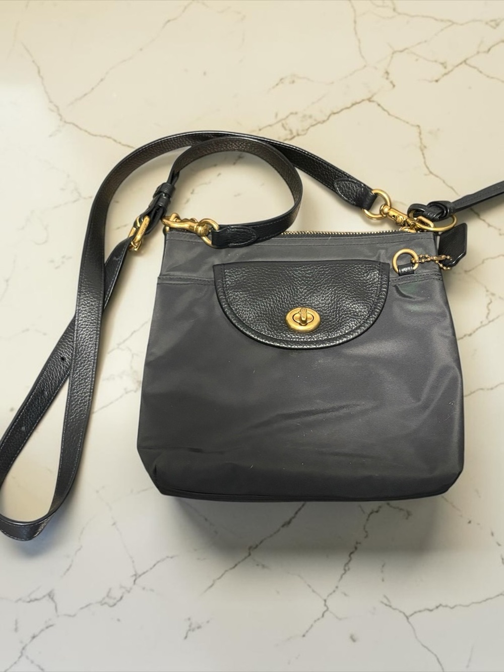 Coach Trio: Pink Floral, Black Nylon & Signature Canvas Crossbody Bags - Picture 3 of 7
